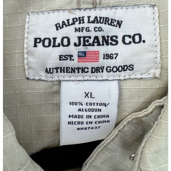 Ralph Lauren Polo Jeans Co. Beige Ripstop Button-Up Utility Jacket - Picture 15 of 15